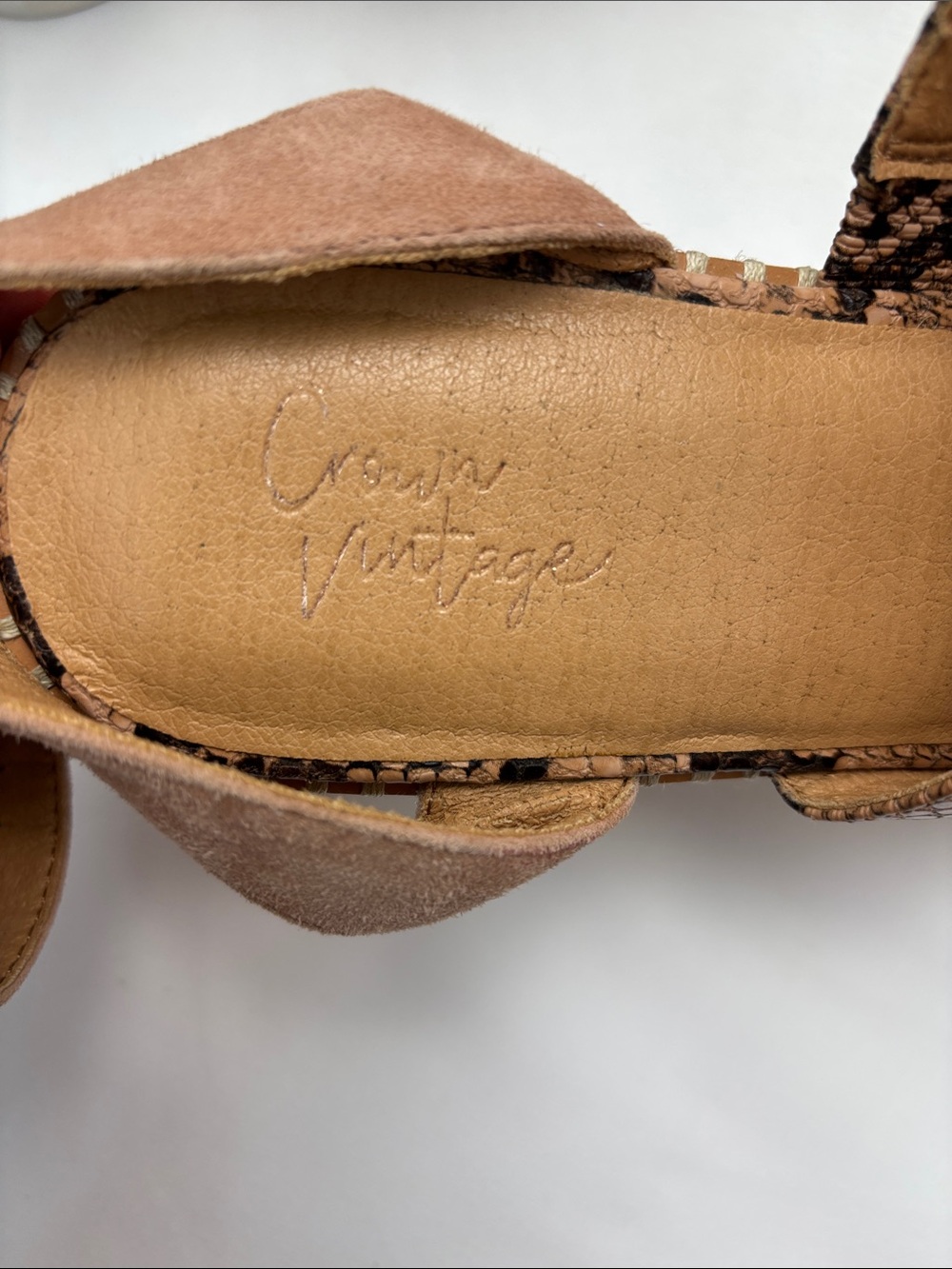 Crown Vintage Women’s 9.5 an Snake-Print Espadrille‎ Wedge Sandals #371 - Picture 2 of 12